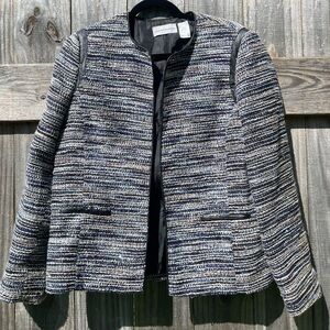 Alfred Dunner Black and White Textured Blazer Size 12